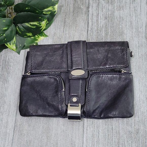 Jill Stuart Deep Navy Lamb Leather Clutch Bag - Picture 1 of 11